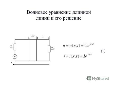 Волновое уравнение длинной линии и его решение (1) 1.