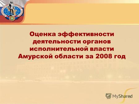 1 Оценка эффективности деятельности органов исполнительной власти Амурской области за 2008 год.