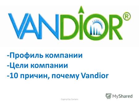 Copiryt by Certain -Профиль компании -Цели компании -10 причин, почему Vandior.