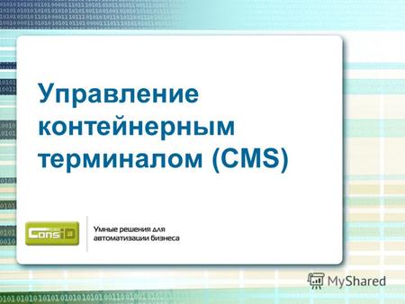 Управление контейнерным терминалом (CMS). Функциональное назначение Функциональное назначение CMS системы - автоматизация всех операций с контейнерами.