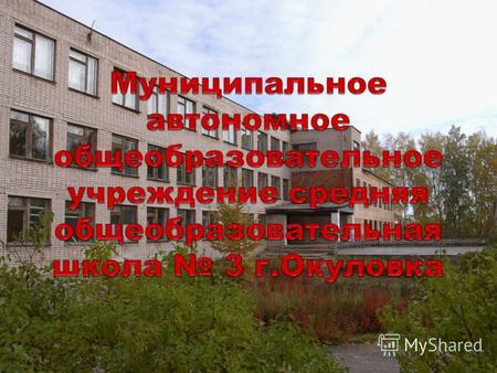 Общие сведения о школе Школа расположена в северной части г. Окуловка. 29 сентября 2006 года отметила свой 55 – летний юбилей. За это время из её стен.