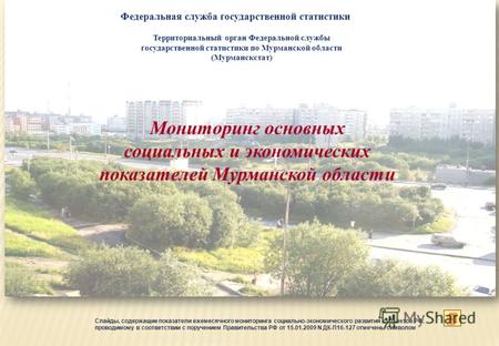 Федеральная служба государственной статистики Территориальный орган Федеральной службы государственной статистики по Мурманской области (Мурманскстат)