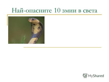 Най-опасните 10 змии в света. Континентален (дребнолюспест) тайпан (Oxyuranus microlepidotus) Разпространение: Централна Австралия Местообитание: населява.