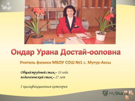FokinaLida.75@mail.ru Общий трудовой стаж – 33 года педагогический стаж – 27 лет I квалификационная категория.