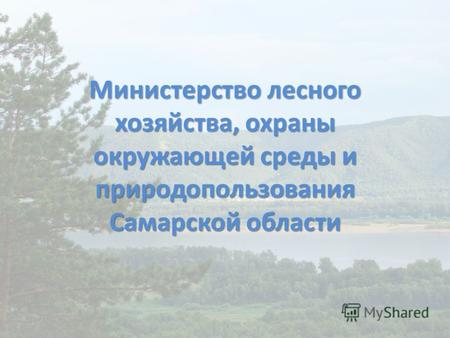 Министерство лесного хозяйства, охраны окружающей среды и природопользования Самарской области.