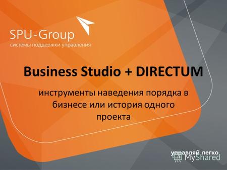 Business Studio + DIRECTUM инструменты наведения порядка в бизнесе или история одного проекта.