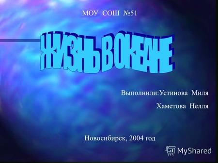 МОУ СОШ 51 Выполнили:Устинова Миля Хаметова Нелля Новосибирск, 2004 год.
