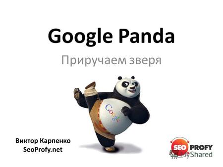 Google Panda Приручаем зверя Виктор Карпенко SeoProfy.net.