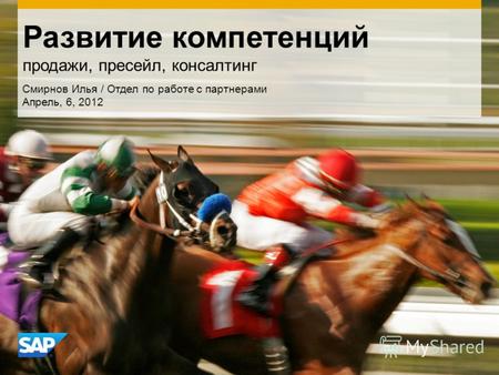 Развитие компетенций продажи, пресейл, консалтинг Смирнов Илья / Отдел по работе с партнерами Апрель, 6, 2012.