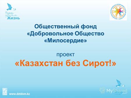 Общественный фонд «Добровольное Общество «Милосердие» проект «Казахстан без Сирот!»