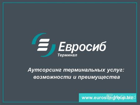 Транспортно-логистические услуги с 1992 года www.eurosib-group.biz Аутсорсинг терминальных услуг: возможности и преимущества.