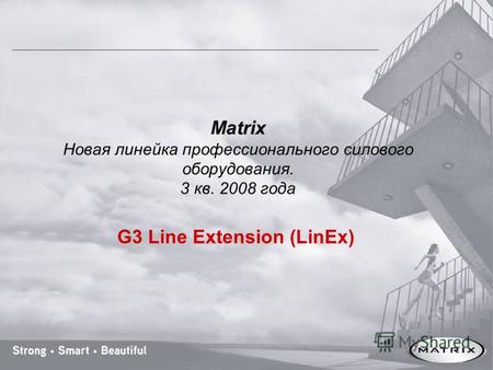 G3 Line Extension (LinEx) Matrix Новая линейка профессионального силового оборудования. 3 кв. 2008 года.