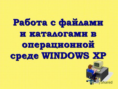 Работа с файлами и каталогами в операционной среде WINDOWS XP.