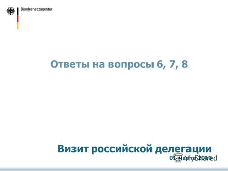 Ответы на вопросы 6, 7, 8 Визит российской делегации 01 марта 2010.