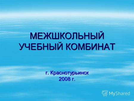 МЕЖШКОЛЬНЫЙ УЧЕБНЫЙ КОМБИНАТ г. Краснотурьинск 2008 г.