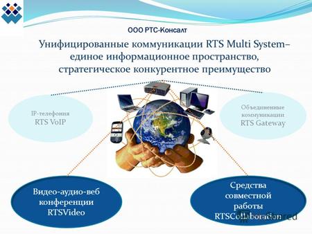 ООО РТС-Консалт Унифицированные коммуникации RTS Multi System– единое информационное пространство, стратегическое конкурентное преимущество IP-телефония.