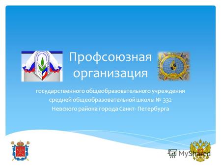 Профсоюзная организация государственного общеобразовательного учреждения средней общеобразовательной школы 332 Невского района города Санкт- Петербурга.