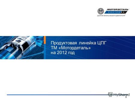 1 Продуктовая линейка ЦПГ ТМ «Мотордеталь» на 2012 год.