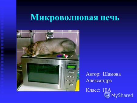 Микроволновая печь Автор: Шамова Александра Класс: 10А.