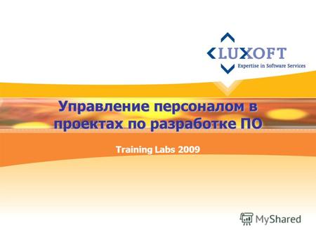 Управление персоналом в проектах по разработке ПО Training Labs 2009.