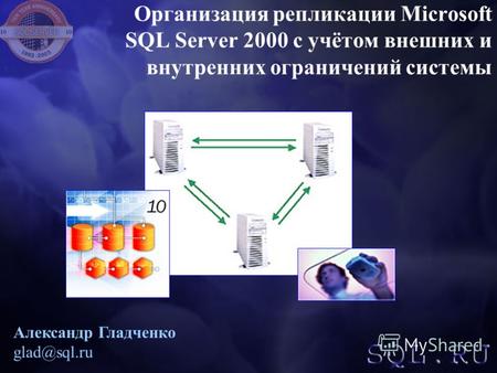 Александр Гладченко glad@sql.ru Организация репликации Microsoft SQL Server 2000 с учётом внешних и внутренних ограничений системы.