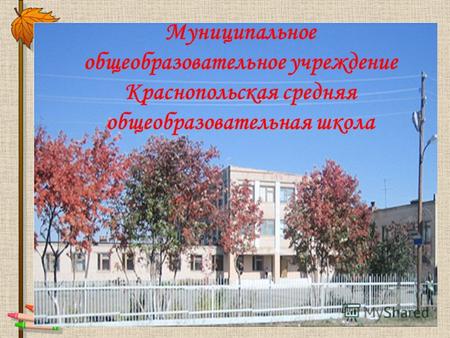 Муниципальное общеобразовательное учреждение Краснопольская средняя общеобразовательная школа.