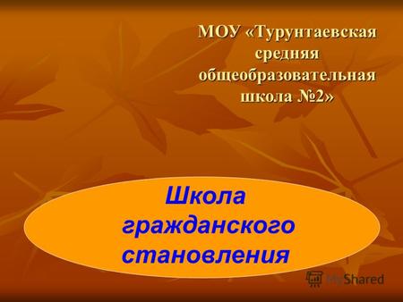 МОУ «Турунтаевская средняя общеобразовательная школа 2» Школа гражданского становления.