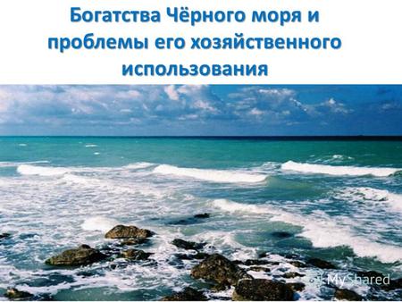 Богатства Чёрного моря и проблемы его хозяйственного использования.