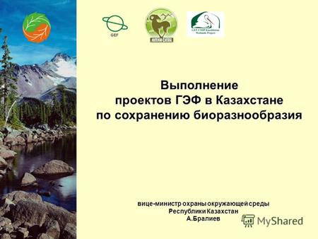 Выполнение проектов ГЭФ в Казахстане по сохранению биоразнообразия вице-министр охраны окружающей среды Республики Казахстан А.Бралиев.