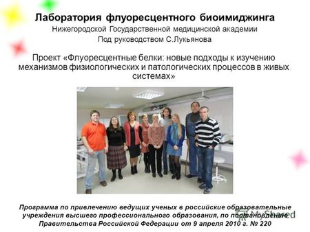 Программа по привлечению ведущих ученых в российские образовательные учреждения высшего профессионального образования, по постановлению Правительства Российской.