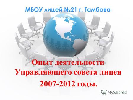 МБОУ лицей 21 г. Тамбова Опыт деятельности Управляющего совета лицея 2007-2012 годы.