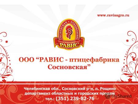 Агрохолдинг «Равис» - один из крупнейших производителей мясной продукции в России. В состав холдинга входят 5 сельхоз предприятий. Продукция, производимая.