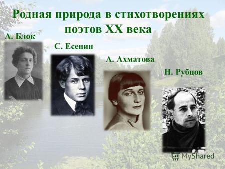 Родная природа в стихотворениях поэтов XX века А. Блок С. Есенин А. Ахматова Н. Рубцов.