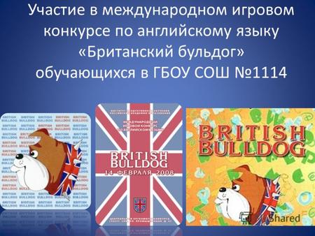 Участие в международном игровом конкурсе по английскому языку «Британский бульдог» обучающихся в ГБОУ СОШ 1114.