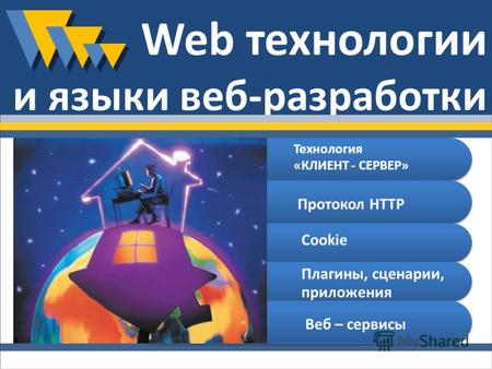 Web технологии и языки веб-разработки Технология «КЛИЕНТ - СЕРВЕР» Протокол HTTP Cookie Плагины, сценарии, приложения Веб – сервисы.