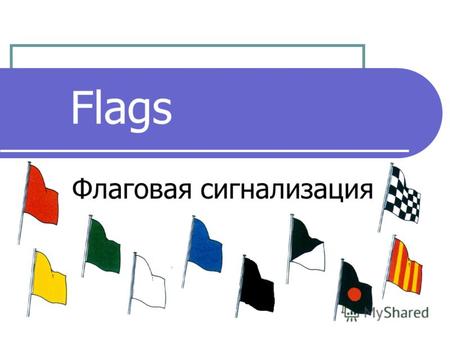 Flags Флаговая сигнализация. Flags Флаги – один из инструментов взаимодействия линейных судей с Водителями, находящимися на трассе. Флаги в автогонках.