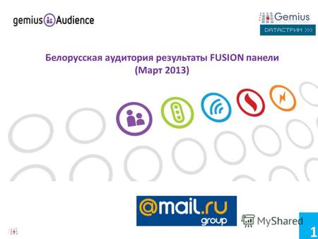 1 Белорусская аудитория результаты FUSION панели (Март 2013)