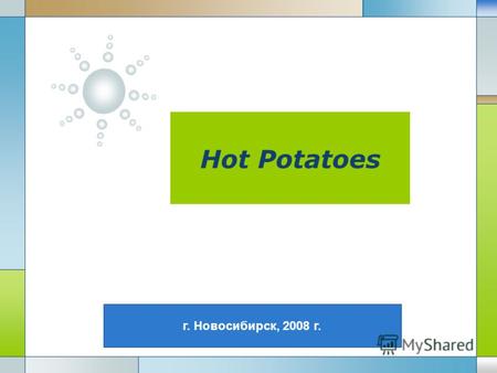 LOGO Hot Potatoes г. Новосибирск, 2008 г.. Company Logo www.themegallery.com Hot Potatoes Hot Potatoes – набор программ, предоставляющих преподавателям.