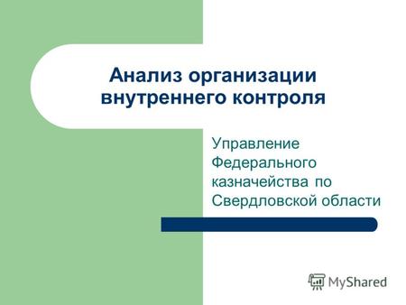 Анализ организации внутреннего контроля Управление Федерального казначейства по Свердловской области.