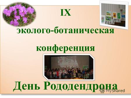 IX эколого-ботаническая конференция День Рододендрона IX эколого-ботаническая конференция День Рододендрона.