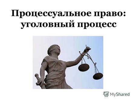 Процессуальное право: уголовный процесс. Уголовный процесс – имеет своим назначением: защиту прав и законных интересов лиц и организаций, пострадавших.