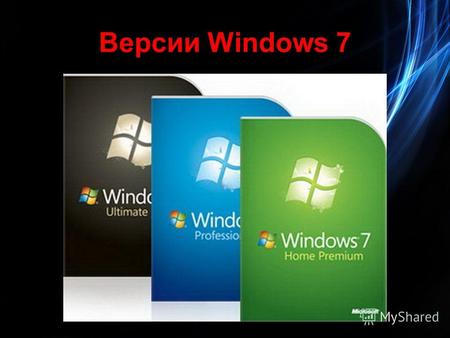Версии Windows 7. Home Premium Операционная система Windows 7 Домашняя расширенная позволяет с легкостью создать домашнюю сеть и обмениваться любимыми.
