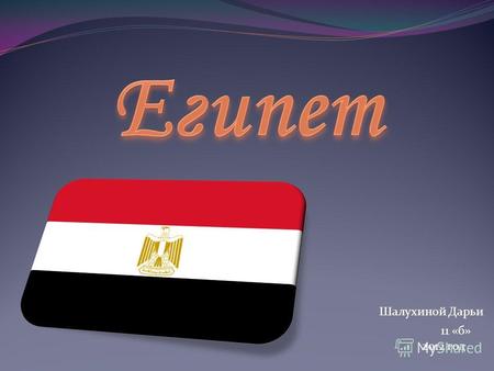 Шалухиной Дарьи 11 «б» 2012 год. Арабская Республика Египет.