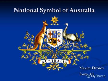 National Symbol of Australia Maxim Dyorov form 10.