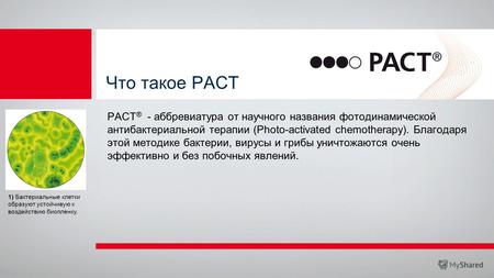 Что такое РАСТ PACT ® - аббревиатура от научного названия фотодинамической антибактериальной терапии (Photo-activated chemotherapy). Благодаря этой методике.
