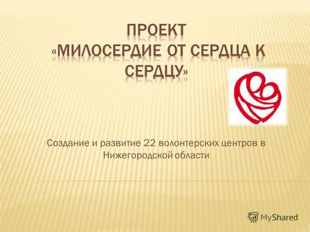 Создание и развитие 22 волонтерских центров в Нижегородской области.
