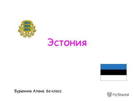 Эстония Бурыкина Алена 6а класс. Флаг Эстонии Символами Эстонской Республики являются флаг, герб, гимн, а так же птица и цветок. У нас есть еще свой камень.