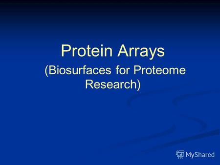 Protein Arrays (Biosurfaces for Proteome Research)