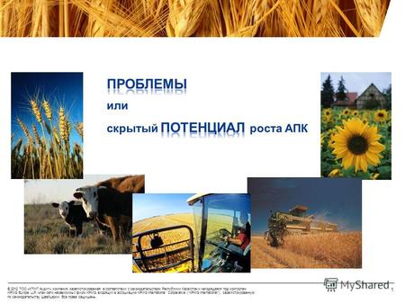 Аспекты финансирования в АПК V Казахстанский зерновой форум «KAZGRAIN-2012» 16-17 марта 2012.
