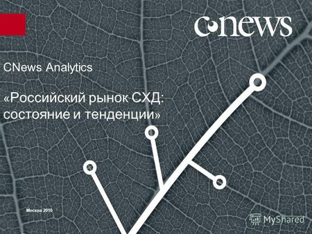 CNews Analytics « Российский рынок СХД: состояние и тенденции » Москва 2010.